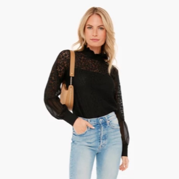 Black Rosalee Sheer Puff Sleeve Blouse
TUCKERNUCK - Picture 2 of 10